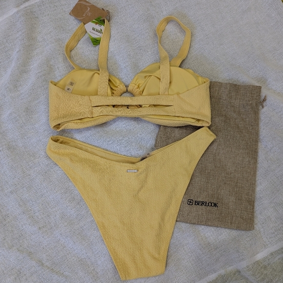 BNWT / Berlook /Small / Medium / XL / Yellow Ruched Cutout Push Up Bikini Set - Picture 3 of 4